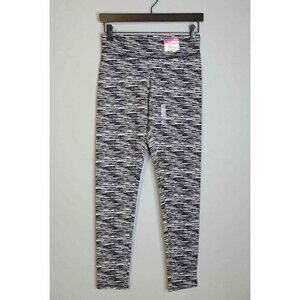 New Flirtitude Womens Wide Waistband Leggings Black Gray Space Dye Size Medium